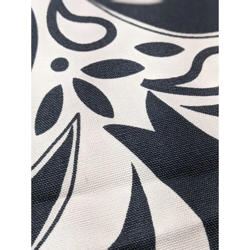 IKEA Akerkulla Fabric Eva Lundgren Black White Scandinavian Folk Design 1.3 Yds